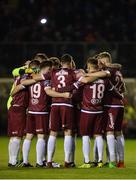 27 October 2017; Galway United players in a huddle before the SSE Airtricity League Premier Division match between Galway United and Dundalk at Eamonn Deasy Park, in Galway. Photo by Piaras Ó Mídheach/Sportsfile