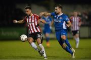27 October 2017; Darren Cole of Derry City in action against Christy Fagan of St Patrick's Athletic, during the SSE Airtricity League Premier Division match between Derry City and St Patrick's Athletic at Maginn Park, in Buncrana, Co. Donegal. Photo by Oliver McVeigh/Sportsfile