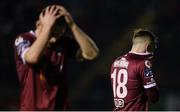 27 October 2017; Rory Hale of Galway United, right, reacts after Patrick McEleney of Dundalk scored his side's third goal during the SSE Airtricity League Premier Division match between Galway United and Dundalk at Eamonn Deasy Park, in Galway. Photo by Piaras Ó Mídheach/Sportsfile
