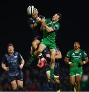 27 October 2017; Simon Zebo of Munster in action against Jack Carty of Connacht during the Guinness PRO14 Round 7 match between Connacht and Munster at the Sportsground in Galway. Photo by Ramsey Cardy/Sportsfile