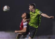 27 October 2017; Vinny Faherty of Sligo Rovers in action against Kevin Farragher of Drogheda United during the SSE Airtricity League Premier Division match between Drogheda United and Sligo Rovers at United Park, in Drogheda, Co. Louth. Photo by Matt Browne/Sportsfile