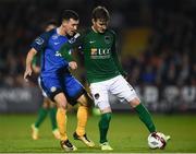 27 October 2017; Kieran Sadlier of Cork City in action against Aaron Greene of Bray Wanderers during the SSE Airtricity League Premier Division match between Cork City and Bray Wanderers at Turners Cross, in Cork. Photo by Seb Daly/Sportsfile