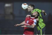 27 October 2017; Raffaele Cretaro of Sligo Rovers in action against Kevin Farragher of Drogheda United during the SSE Airtricity League Premier Division match between Drogheda United and Sligo Rovers at United Park, in Drogheda, Co. Louth. Photo by Matt Browne/Sportsfile
