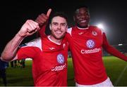 27 October 2017; John Russell, left, and Benny Ighenion of Sligo Rovers celebrate after the SSE Airtricity League Premier Division match between Drogheda United and Sligo Rovers at United Park, in Drogheda, Co. Louth. Photo by Matt Browne/Sportsfile