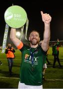 27 October 2017; Cork City captain Alan Bennett celebrates with the SSE Airtricity League Premier Division trophy after the SSE Airtricity League Premier Division match between Cork City and Bray Wanderers at Turners Cross, in Cork. Photo by Seb Daly/Sportsfile