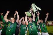 27 October 2017; Cork City captain Alan Bennett and team-mates celebrate with the SSE Airtricity League Premier Division trophy after the SSE Airtricity League Premier Division match between Cork City and Bray Wanderers at Turners Cross, in Cork. Photo by Seb Daly/Sportsfile