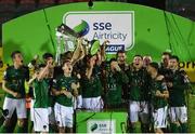 27 October 2017; Cork City captain Alan Bennett lifts the SSE Airtricity League Premier Division trophy after the SSE Airtricity League Premier Division match between Cork City and Bray Wanderers at Turners Cross, in Cork. Photo by Eóin Noonan/Sportsfile