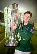 27 October 2017; Kieran Sadlier of Cork City celebrates with the SSE Airtricity League Premier Division trophy celebrates after the SSE Airtricity League Premier Division match between Cork City and Bray Wanderers at Turners Cross, in Cork. Photo by Seb Daly/Sportsfile