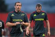 17 August 2012; Munster's Marcus Horan, left, and Denis Hurley, leave the pitch after the game. Pre-Season Friendly, Munster v Bristol, Musgrave Park, Cork. Picture credit: Diarmuid Greene / SPORTSFILE