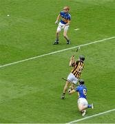 19 August 2012; Aidan Fogarty, Kilkenny, scores his side's second goal despite the best efforts of Conor O'Mahony, 6, and Michael Cahill, Tipperary. GAA Hurling All-Ireland Senior Championship Semi-Final, Kilkenny v Tipperary, Croke Park, Dublin. Picture credit: Brendan Moran / SPORTSFILE