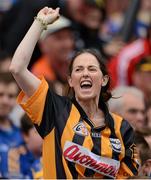 19 August 2012; A supporter, in the Cusack Stand, celebrates the fourth Kilkenny goal. GAA Hurling All-Ireland Senior Championship Semi-Final, Kilkenny v Tipperary, Croke Park, Dublin. Picture credit: Ray McManus / SPORTSFILE