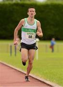 19 August 2012; Daire Bermingham, Raheny Shamrocks AC, Co. Dublin, on the way to winning the Men's Premier Division 1500m. Woodie’s DIY National League Final, Tullamore Harriers Stadium, Tullamore, Co. Offaly. Photo by Sportsfile