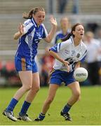 6 August 2012; Kylie Roddy, Roscommon, in action against Roisin Looney, Clare. All-Ireland Ladies Football Minor B Championship Final, Clare v Roscommon, St. Brendan’s Park, Birr, Co. Offaly. Picture credit: Pat Murphy / SPORTSFILE