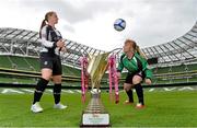 20 August 2012; In attendance at the launch of the Bus Éireann National Women's League 2012 are Mary Waldron, Raheny United, left, and Emma Donohoe, Peamount United. Aviva Stadium, Lansdowne Road, Dublin. Picture credit: Barry Cregg / SPORTSFILE