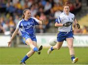 6 August 2012; Roisin Looney, Clare, in action against Bronagh McHugh, Roscommon. All-Ireland Ladies Football Minor B Championship Final, Clare v Roscommon, St. Brendan’s Park, Birr, Co. Offaly. Picture credit: Pat Murphy / SPORTSFILE