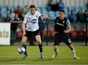 20 August 2012; Gary Shanahan, Dundalk, in action against Ger O'Brien, St Patrick's Athletic. Airtricity League Premier Division, Dundalk v St Patrick's Athletics, Oriel Park, Dundalk, Co. Louth. Picture credit: Oliver McVeigh / SPORTSFILE