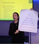 28 October 2017; Sharon Courtney, Monaghan Ladies Footballer and sport and exercise nutritionist, teaches youth attendees about the food pyramid during her forum entitled &quot;Fueling Your Body - How Food Can Impact Your Game,&quot; at the #GAAyouth Forum 2017 at Croke Park in Dublin. Photo by Cody Glenn/Sportsfile