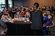 28 October 2017; Youth attendees listen as Sharon Courntey leads a session entitled &quot;Fueling Your Body - How Food Can Impact Your Game&quot; during the #GAAyouth Forum 2017 at Croke Park in Dublin. Photo by Cody Glenn/Sportsfile