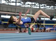 28 October 2017; Katie Nolke of Ursuline Secondary School, Co Waterford, competing in the Minor Girls High Jump Event at the Irish Life Health All Ireland Schools Combined Events at the AIT Arena in Athlone, Co Westmeath. Photo by Sam Barnes/Sportsfile