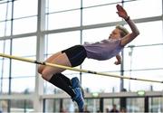 28 October 2017; Aoibhinn Farrell of Mercy College, Woodford, Co Galway, competing in the Minor Girls High Jump Event at the Irish Life Health All Ireland Schools Combined Events at the AIT Arena in Athlone, Co Westmeath. Photo by Sam Barnes/Sportsfile