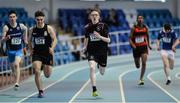 28 October 2017; Lochlann Nash of St Brigid's College, Derry, centre, and Thomas Martin of Cistercian College, Roscrea, Co Tipperary, second from left, competing in the Senior Boys 200m Event at the Irish Life Health All Ireland Schools Combined Events at the AIT Arena in Athlone, Co Westmeath. Photo by Sam Barnes/Sportsfile