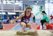 28 October 2017; Aisling McHugh of St Mary's Naas, Co Kilare, competing in the Minor Girls Long Jump Event at the Irish Life Health All Ireland Schools Combined Events at the AIT Arena in Athlone, Co Westmeath. Photo by Sam Barnes/Sportsfile