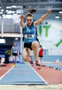 28 October 2017; Sophie Hoey of Strathearn, Belfast, competing in the Minor Girls Long Jump Event at the Irish Life Health All Ireland Schools Combined Events at the AIT Arena in Athlone, Co Westmeath. Photo by Sam Barnes/Sportsfile