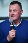 28 October 2017; Mick Bohan, Dublin Ladies Football Manager, speaks during a session entitled &quot;Becoming A Coach - Stories From The Field&quot; during the #GAAyouth Forum 2017 at Croke Park in Dublin. Photo by Cody Glenn/Sportsfile