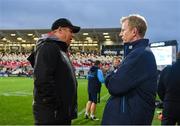 28 October 2017; Ulster head coach Jono Gibbes, left, and Leinster head coach Leo Cullen prior to the Guinness PRO14 Round 7 match between Ulster and Leinster at Kingspan Stadium in Belfast. Photo by Ramsey Cardy/Sportsfile