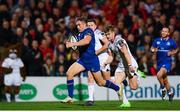 28 October 2017; Jordan Larmour of Leinster on his way to scoring his side's first try during the Guinness PRO14 Round 7 match between Ulster and Leinster at the Kingspan Stadium in Belfast. Photo by Ramsey Cardy/Sportsfile