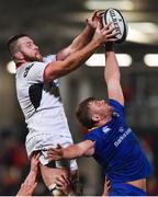 28 October 2017; Jordi Murphy of Leinster wins possession from a lineout ahead of Alan O'Connor of Ulster during the Guinness PRO14 Round 7 match between Ulster and Leinster at Kingspan Stadium in Belfast. Photo by David Fitzgerald/Sportsfile
