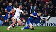 28 October 2017; Ross Byrne of Leinster in action against Charles Piutau of Ulster during the Guinness PRO14 Round 7 match between Ulster and Leinster at Kingspan Stadium in Belfast. Photo by David Fitzgerald/Sportsfile