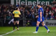 28 October 2017; Dave Kearney of Leinster makes his way off the field after receiving a yellow card from referee John Lacey during the Guinness PRO14 Round 7 match between Ulster and Leinster at Kingspan Stadium in Belfast. Photo by David Fitzgerald/Sportsfile