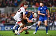 28 October 2017; Jordan Larmour of Leinster is tackled by Robbie Diack, left, and Luke Marshall of Ulster during the Guinness PRO14 Round 7 match between Ulster and Leinster at the Kingspan Stadium in Belfast. Photo by Ramsey Cardy/Sportsfile