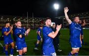 28 October 2017; Jordi Murphy and Jack Conan alongside their Leinster teammates following the Guinness PRO14 Round 7 match between Ulster and Leinster at the Kingspan Stadium in Belfast. Photo by Ramsey Cardy/Sportsfile