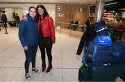 29 October 2017; Newly crowned WBA Female World Lightweight Champion Katie Taylor and her mother Bridget on their arrival at Dublin Airport. Taylor defeated Argentinian Anahi Sanchez for the vacant belt at the Principality Stadium in Cardiff, Wales, on Saturday October 28. Photo by Stephen McCarthy/Sportsfile