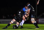 3 November 2017; Ed Byrne of Leinster is tackled by Jamie Bhatti, left, and Scott Cummings of Glasgow Warriors during the Guinness PRO14 Round 8 match between Glasgow Warriors and Leinster at Scotstoun in Glasgow, Scotland. Photo by Ramsey Cardy/Sportsfile
