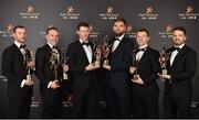 3 November 2017; Mayo footballers, from left, Keith Higgins, Andy Moran, David Clarke, Aidan O'Shea, Colm Boyle and Chris Barrett pictured with their awards during the PwC All Stars 2017 at the Convention Centre in Dublin. Photo by Seb Daly/Sportsfile
