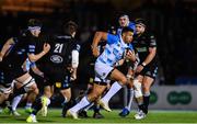 3 November 2017; Adam Byrne of Leinster makes a break during the Guinness PRO14 Round 8 match between Glasgow Warriors and Leinster at Scotstoun in Glasgow, Scotland. Photo by Ramsey Cardy/Sportsfile