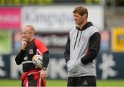 23 August 2012; Ulster's Johann Muller, right, and assistant coach Neil Doak during squad training ahead of their pre-season friendly against Newcastle Falcons on Friday. Ulster Rugby Squad Training, Ravenhill Park, Belfast, Co. Antrim. Picture credit: Oliver McVeigh / SPORTSFILE