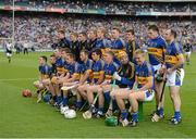 19 August 2012; Lar Corbett, second from right in the front row, chatting to Noel McGrath as members of the Tipperary team assemble for the pre match photograph. GAA Hurling All-Ireland Senior Championship Semi-Final, Kilkenny v Tipperary, Croke Park, Dublin. Picture credit: Ray McManus / SPORTSFILE