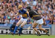 19 August 2012; Kilkenny goalkeeper David Herity comes under pressure from Tipperary forward Lar Corbett which ultimately lead to a goal. GAA Hurling All-Ireland Senior Championship Semi-Final, Kilkenny v Tipperary, Croke Park, Dublin. Picture credit: Ray McManus / SPORTSFILE
