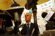 5 November 2002; Mick McCarthy pictured at a press conference to announce details of his stepping down as Republic of Ireland manager. Burlington Hotel, Dublin. Soccer. Picture credit; David Maher / SPORTSFILE *EDI*