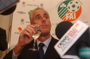 5 November 2002; Republic of Ireland Manager Mick McCarthy pictured at a press conference at which his departure as manager of the team was announced. Soccer. Picture credit; David Maher / SPORTSFILE *EDI*