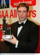 29 November 2002; Armagh captain Kieran McGeeney pictured with his Players' Player of the Year Award at the VODAFONE All-Star Awards at the CityWest Hotel, Dublin. Football. Hurling. Picture credit; Ray McManus / SPORTSFILE