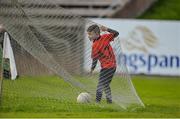29 October 2017; Cavan Gaels supporter Xavier Reilly, age 6, from Killygarry, during the half time break in the AIB Ulster GAA Football Senior Club Championship Quarter-Final match between Cavan Gaels and Lamh Dhearg at Kingspan Breffni in Cavan. Photo by Oliver McVeigh/Sportsfile