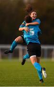 29 October 2017; Naima Chemaou celebrates with her UCD Waves team-mate Rebekah Carroll, 5, after after scoring her side's goal during the Continental Tyres Women's National League match between Peamount United and UCD Waves at Greenogue in Newcastle, Co Dublin. Photo by Stephen McCarthy/Sportsfile