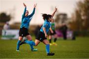 29 October 2017; Naima Chemaou of UCD Waves celebrates after scoring her side's goal during the Continental Tyres Women's National League match between Peamount United and UCD Waves at Greenogue in Newcastle, Co Dublin. Photo by Stephen McCarthy/Sportsfile