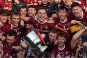 29 October 2017; Dicksboro's Cillian Buckley, 6, and his team mates with the Tom Walsh Cup, leads the celebrations after the Kilkenny County Senior Hurling Championship Final match between Dicksboro and James Stephens at Nowlan Park in Kilkenny. Photo by Ray McManus/Sportsfile