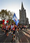 29 October 2017; Runners pass St Patrick's Cathedral during the SSE Airtricity Dublin Marathon 2017 in Dublin City. 20,000 runners took to the Fitzwilliam Square start line to participate in the 38th running of the SSE Airtricity Dublin Marathon, making it the fifth largest marathon in Europe. Photo by Cody Glenn/Sportsfile